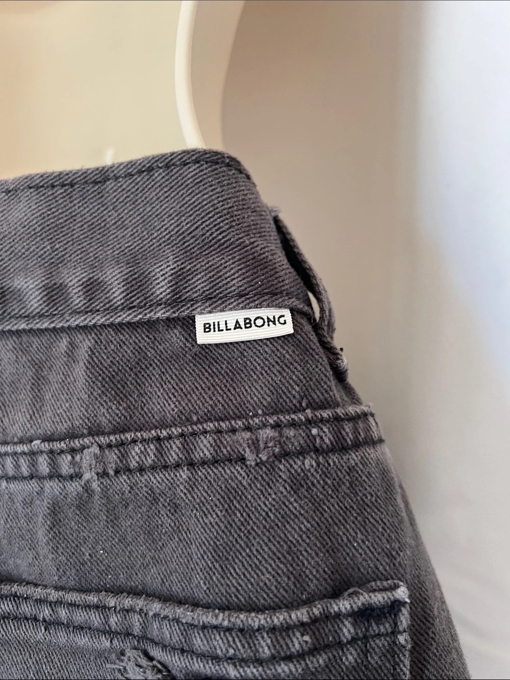 Billabong Distressed Black Denim Shorts